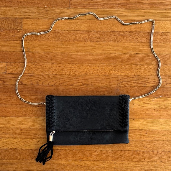 Moda Luxe Black Clutch with Chain Strap - Picture 1 of 6